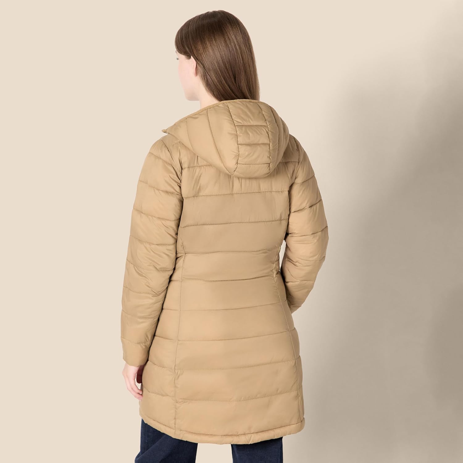 Essentials Women’s Lightweight Packable Hooded Puffer Coat – Water-Resistant, Plus Sizes Available