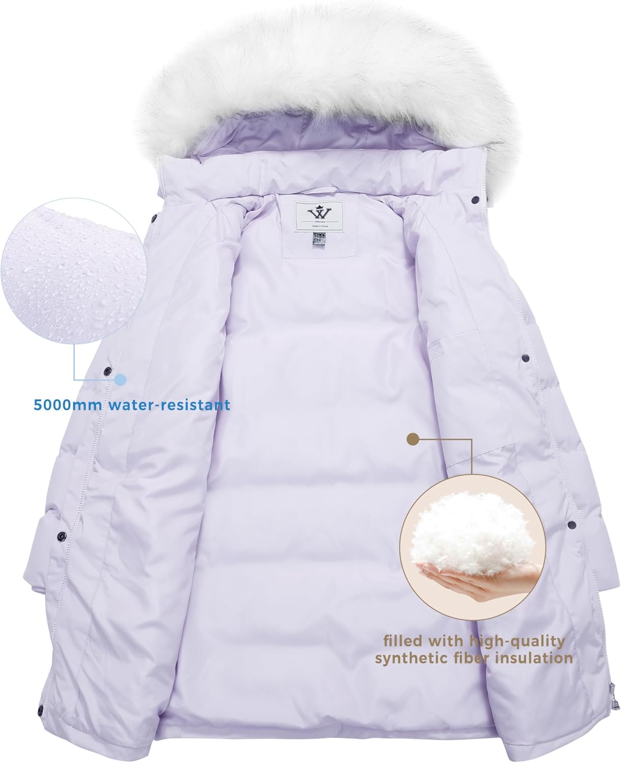 WenVen Women's Thicker Winter Puffer Coat Warm Jacket with Removable Faux Fur Hood