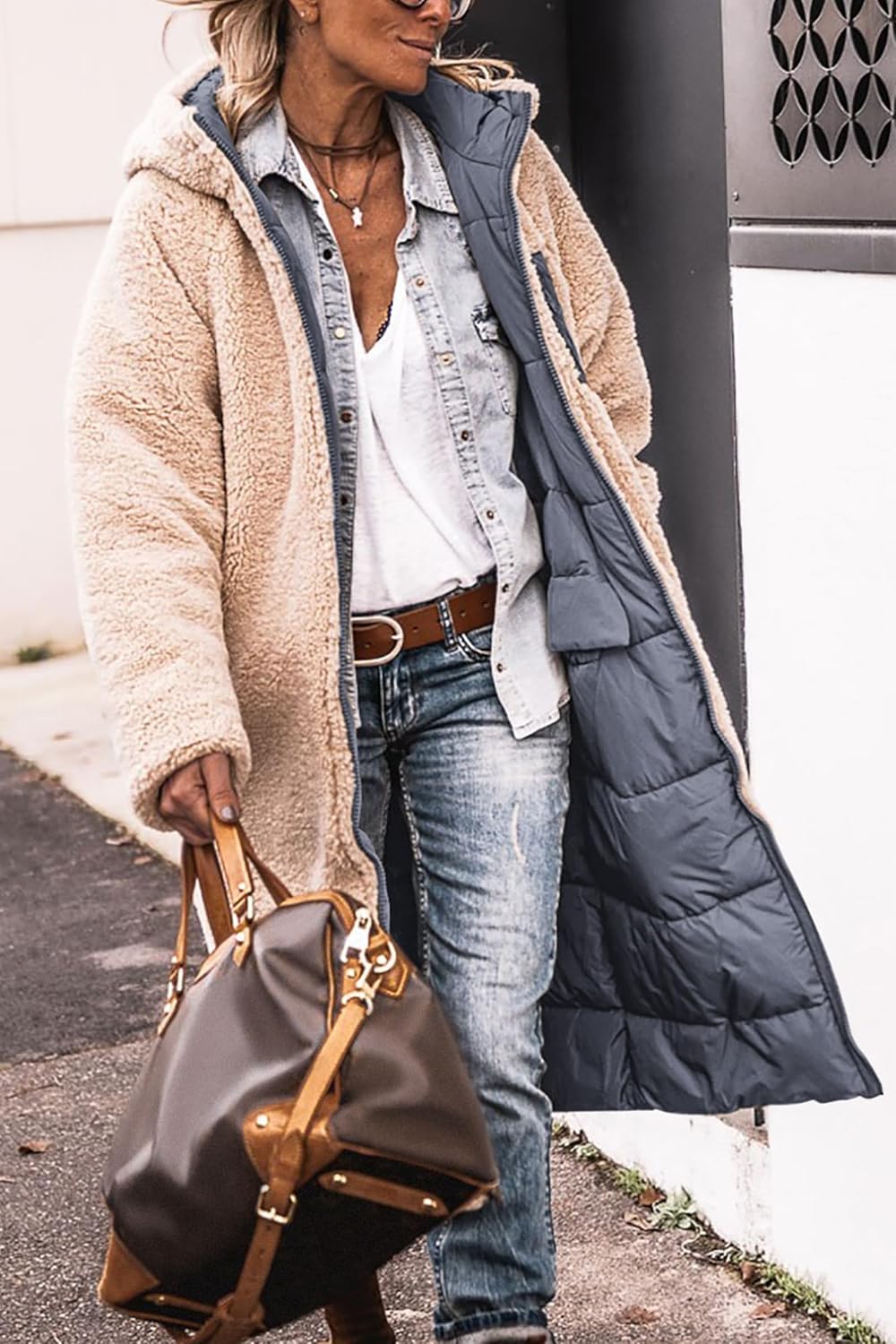 PRETTYGARDEN Women's 2025 Oversized Shearling Fleece Long Winter Coat Jacket