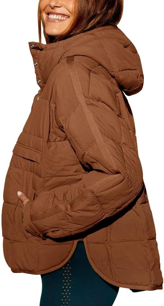 Chouyatou Women's Hooded Quilted Pullover Puffer Jacket Oversized Packable Winter Coat
