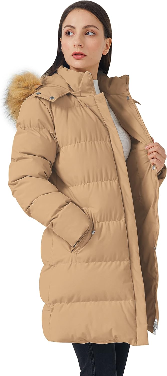 WenVen Women's Thicker Winter Puffer Coat Warm Jacket with Removable Faux Fur Hood