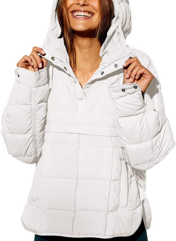 Chouyatou Women's Hooded Quilted Pullover Puffer Jacket Oversized Packable Winter Coat