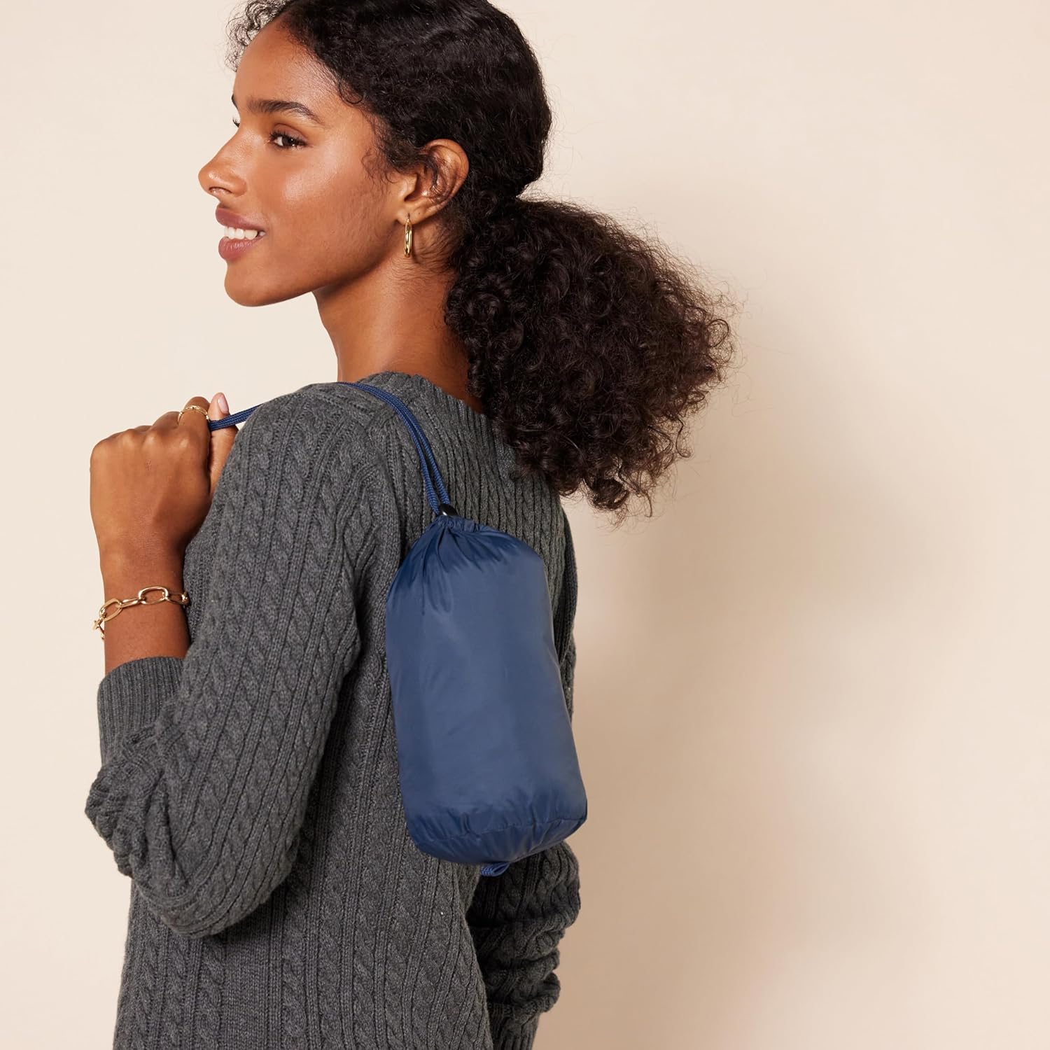 Essentials Women’s Lightweight Packable Hooded Puffer Coat – Water-Resistant, Plus Sizes Available