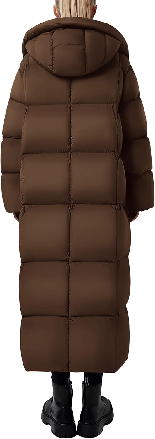 PRETTYGARDEN Women's Hooded Long Winter Puffer Coat Zip-Up Thickened Down Jacket Casual Warm Outerwear