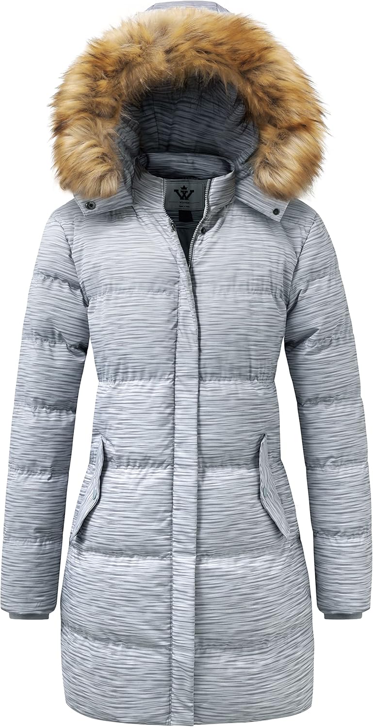 WenVen Women's Thicker Winter Puffer Coat Warm Jacket with Removable Faux Fur Hood