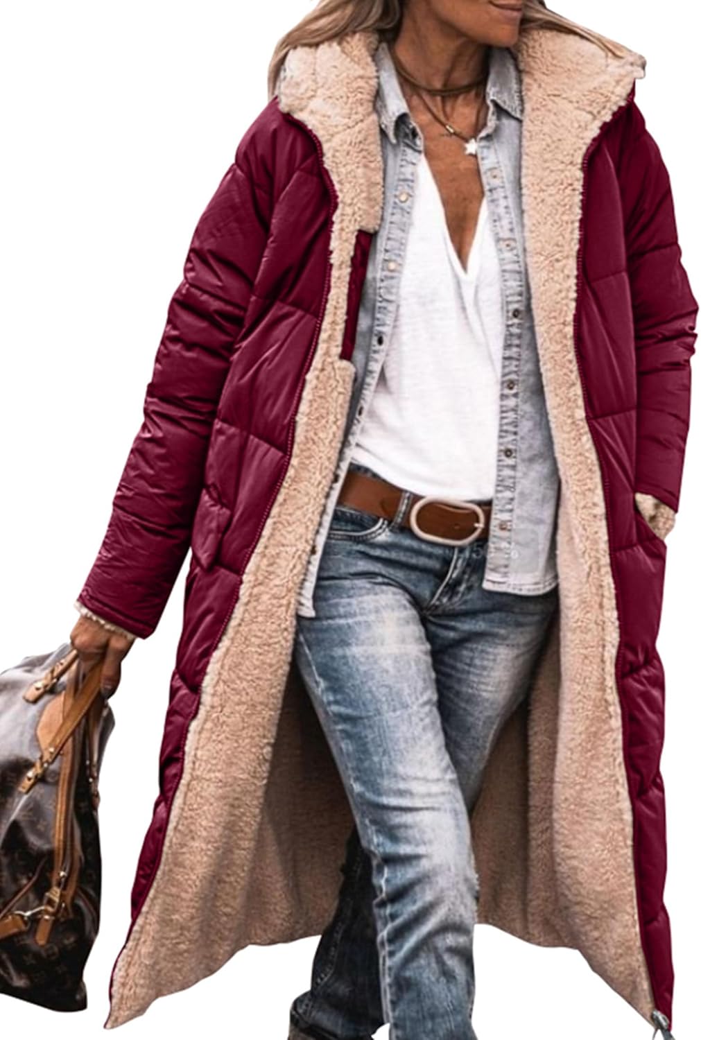 PRETTYGARDEN Women's 2025 Oversized Shearling Fleece Long Winter Coat Jacket