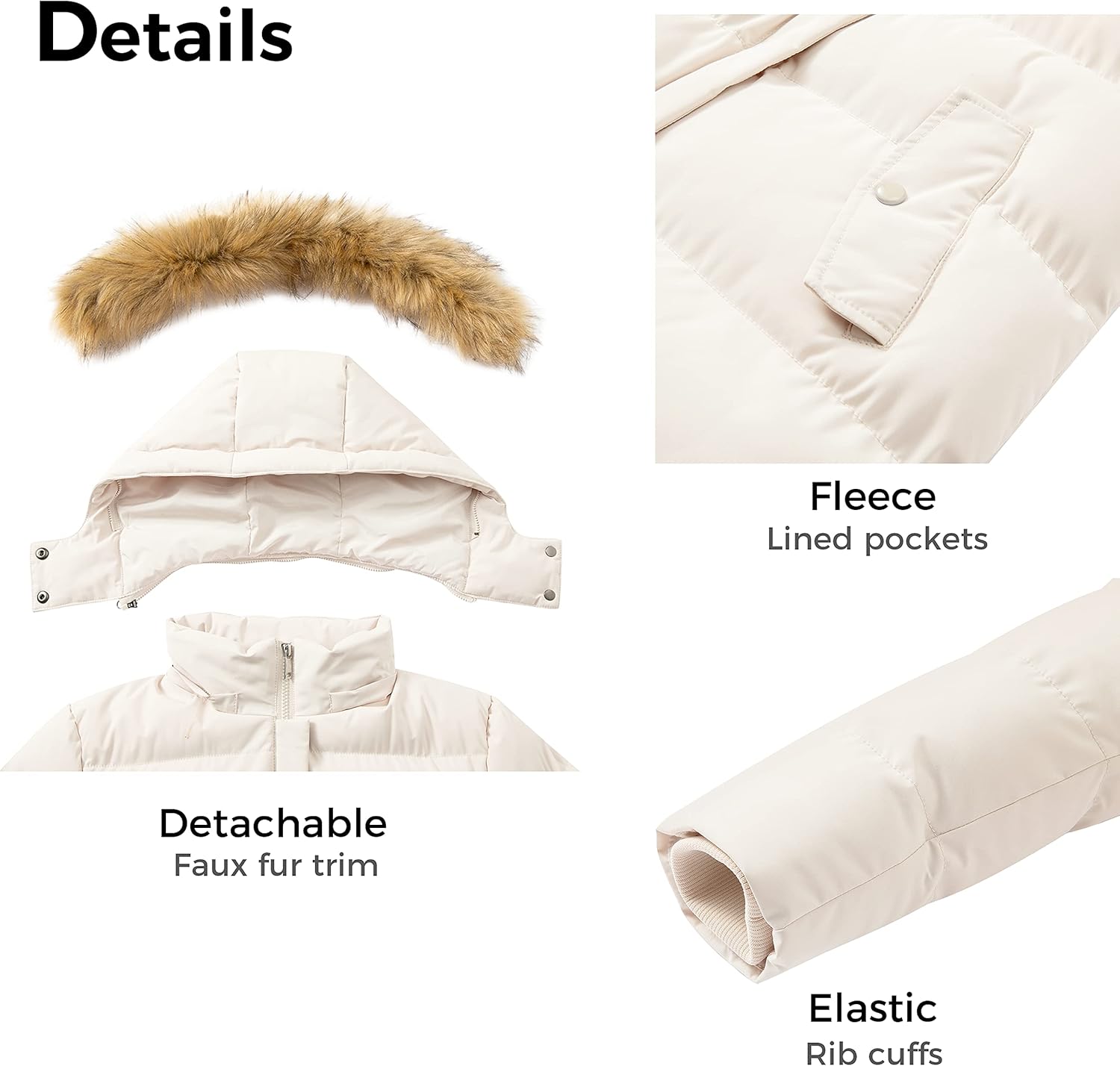 WenVen Women's Thicker Winter Puffer Coat Warm Jacket with Removable Faux Fur Hood