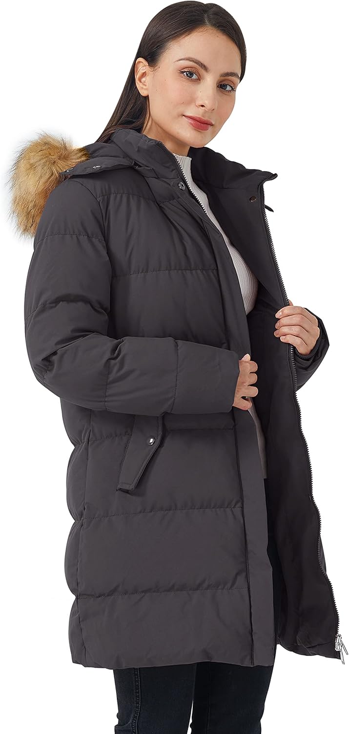 WenVen Women's Thicker Winter Puffer Coat Warm Jacket with Removable Faux Fur Hood