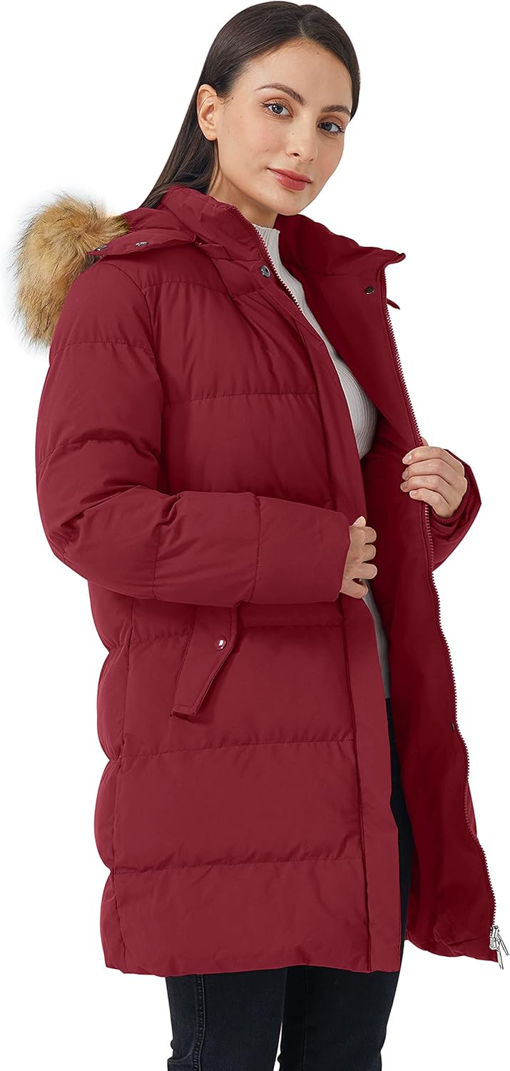 WenVen Women's Thicker Winter Puffer Coat Warm Jacket with Removable Faux Fur Hood