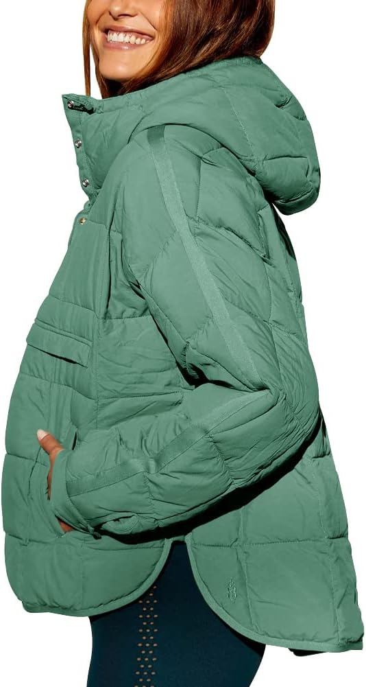 Chouyatou Women's Hooded Quilted Pullover Puffer Jacket Oversized Packable Winter Coat