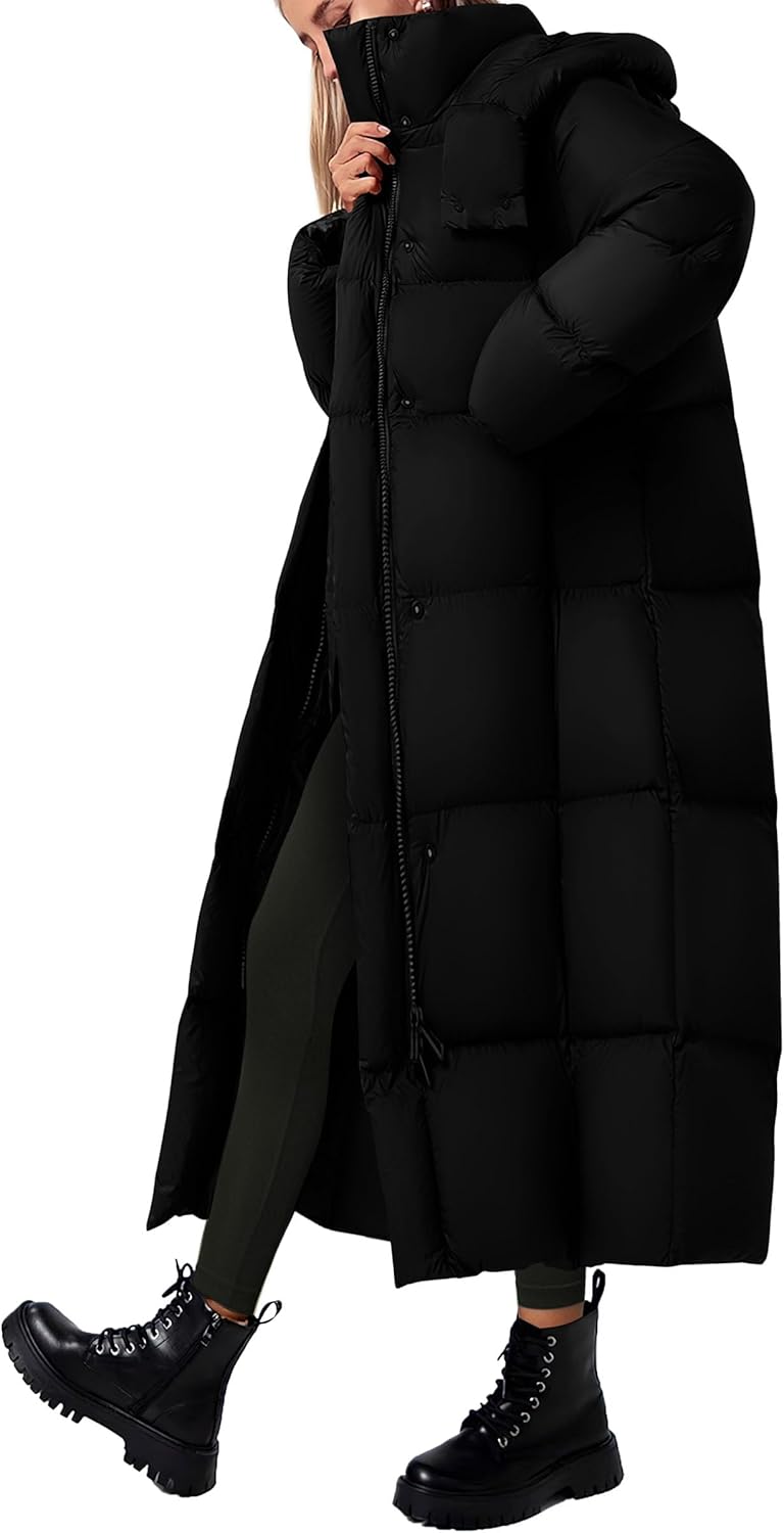 PRETTYGARDEN Women's Hooded Long Winter Puffer Coat Zip-Up Thickened Down Jacket Casual Warm Outerwear