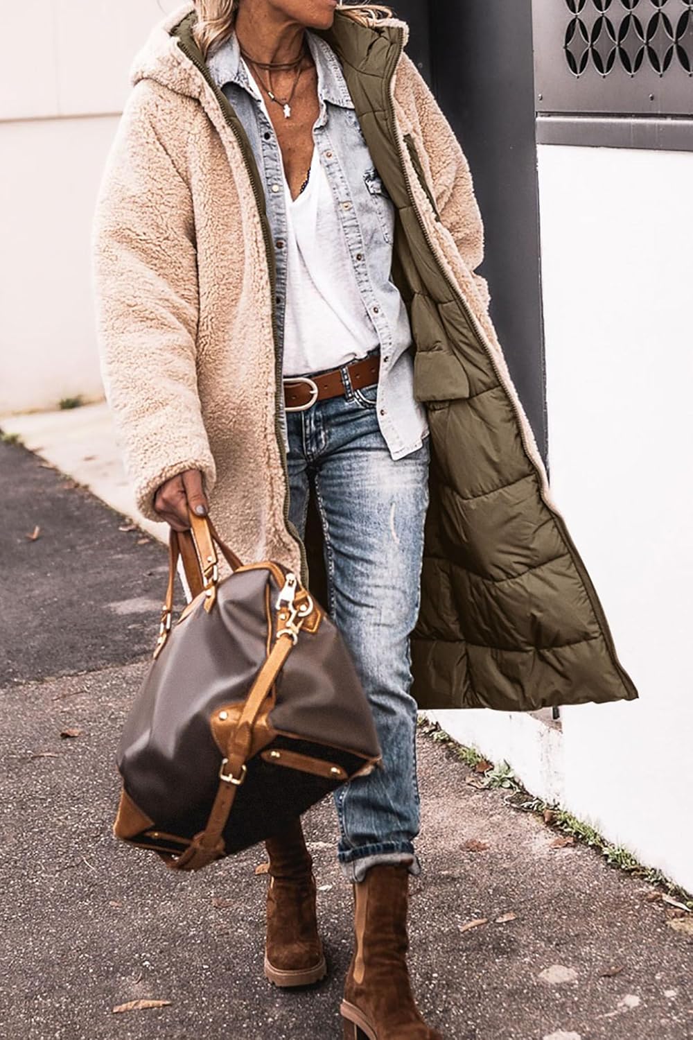 PRETTYGARDEN Women's 2025 Oversized Shearling Fleece Long Winter Coat Jacket