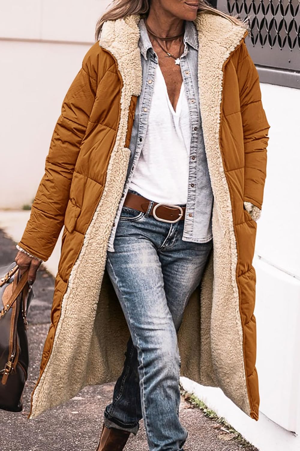 PRETTYGARDEN Women's 2025 Oversized Shearling Fleece Long Winter Coat Jacket