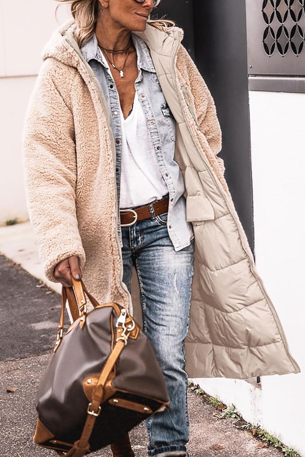 PRETTYGARDEN Women's 2025 Oversized Shearling Fleece Long Winter Coat Jacket