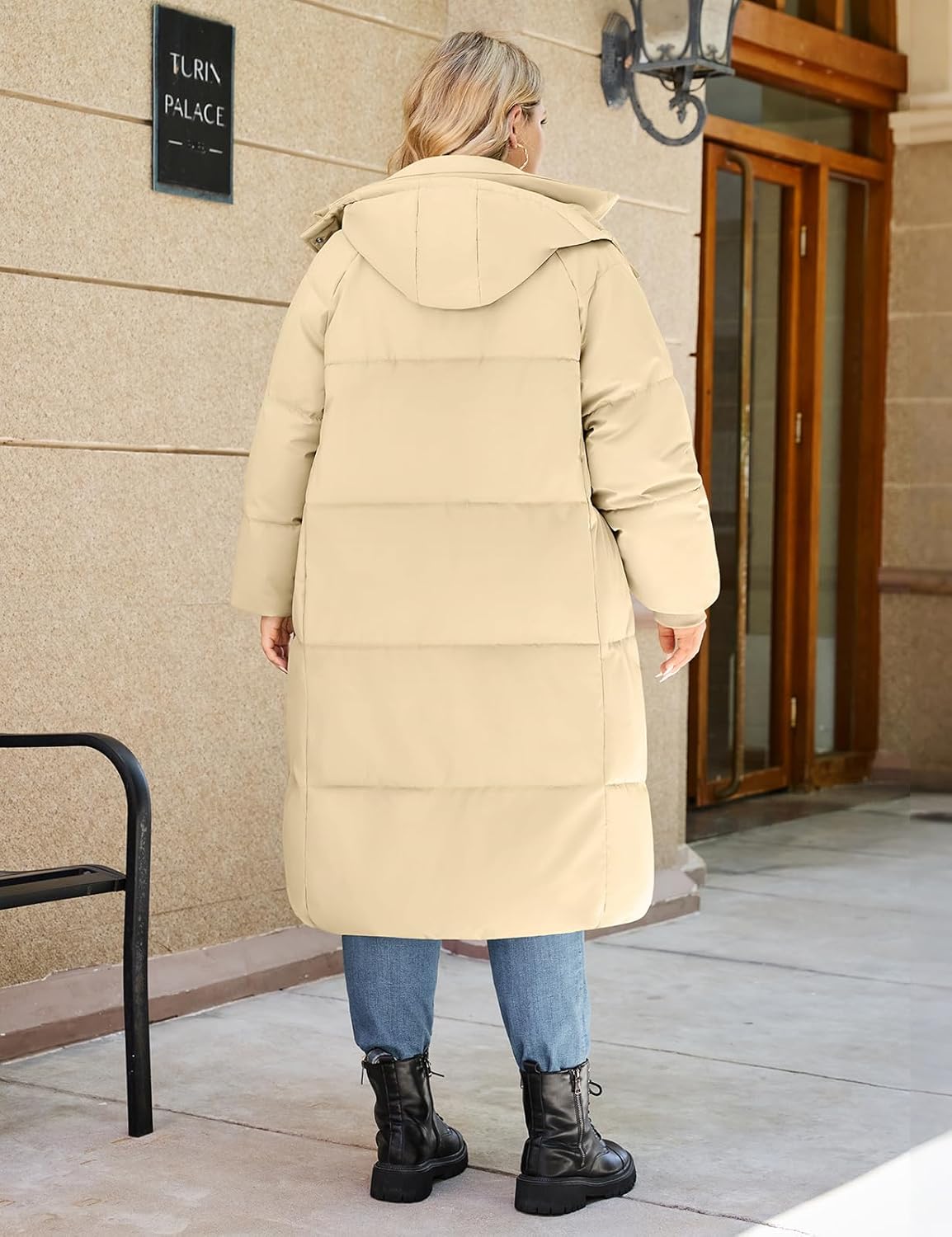 Women's Plus-Size Hooded Long Winter Puffer Coat Quilted Water-Resistant Warm Parka Outerwear 2025