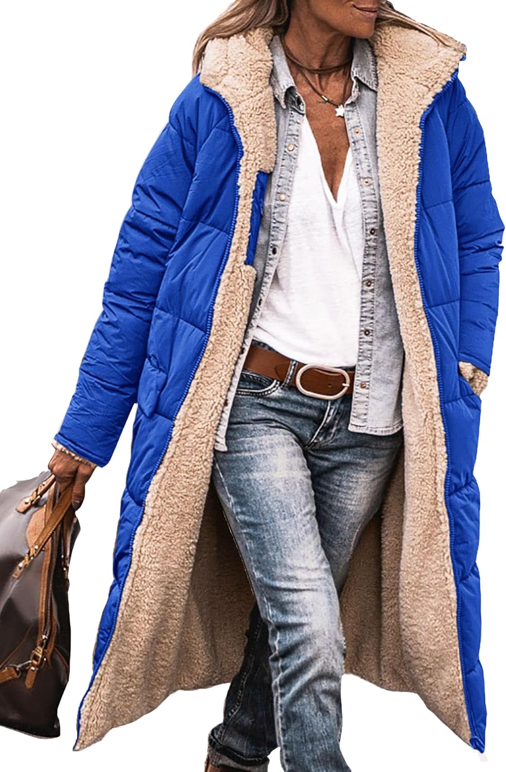 PRETTYGARDEN Women's 2025 Oversized Shearling Fleece Long Winter Coat Jacket