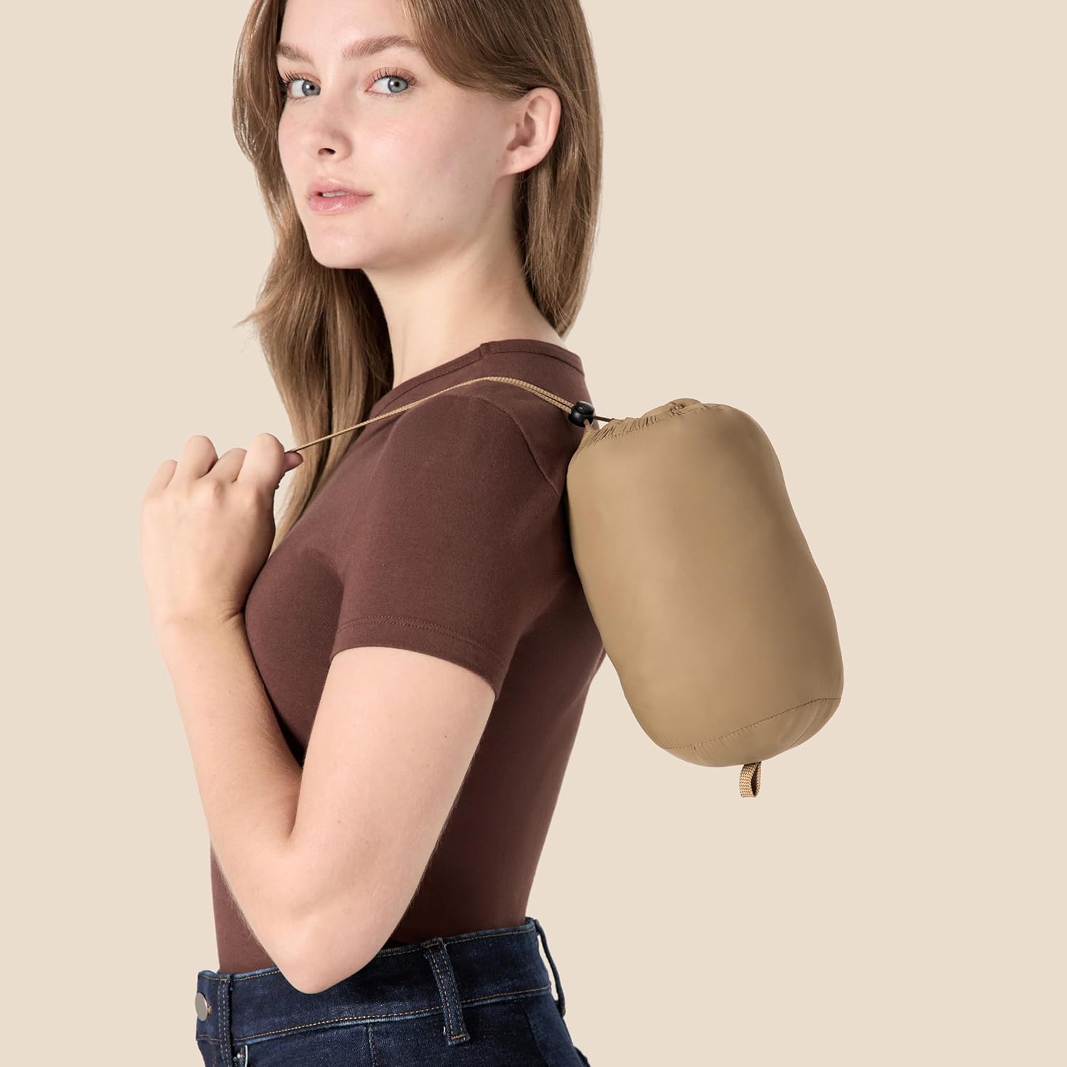 Essentials Women’s Lightweight Packable Hooded Puffer Coat – Water-Resistant, Plus Sizes Available