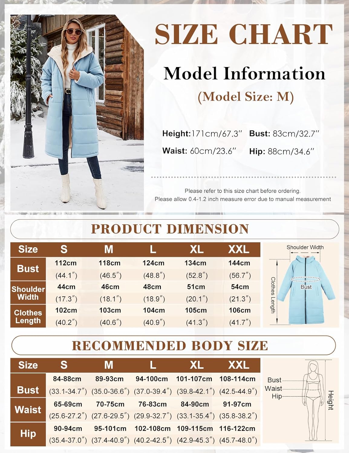 Yusongirl Women's Long Winter Puffer Coat Sherpa Fleece Lined Hooded Down Jacket Oversized Warm Parka