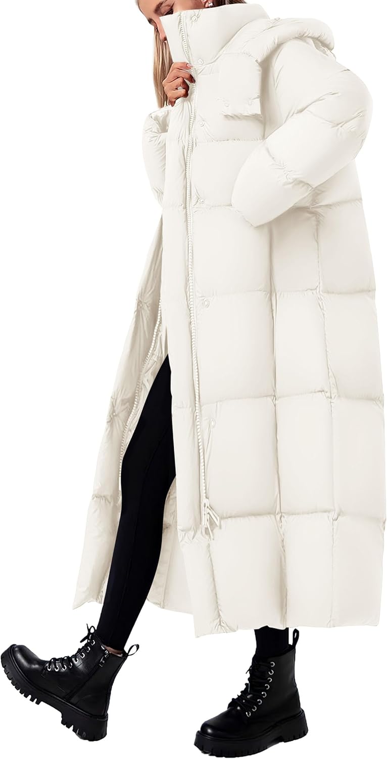 PRETTYGARDEN Women's Hooded Long Winter Puffer Coat Zip-Up Thickened Down Jacket Casual Warm Outerwear