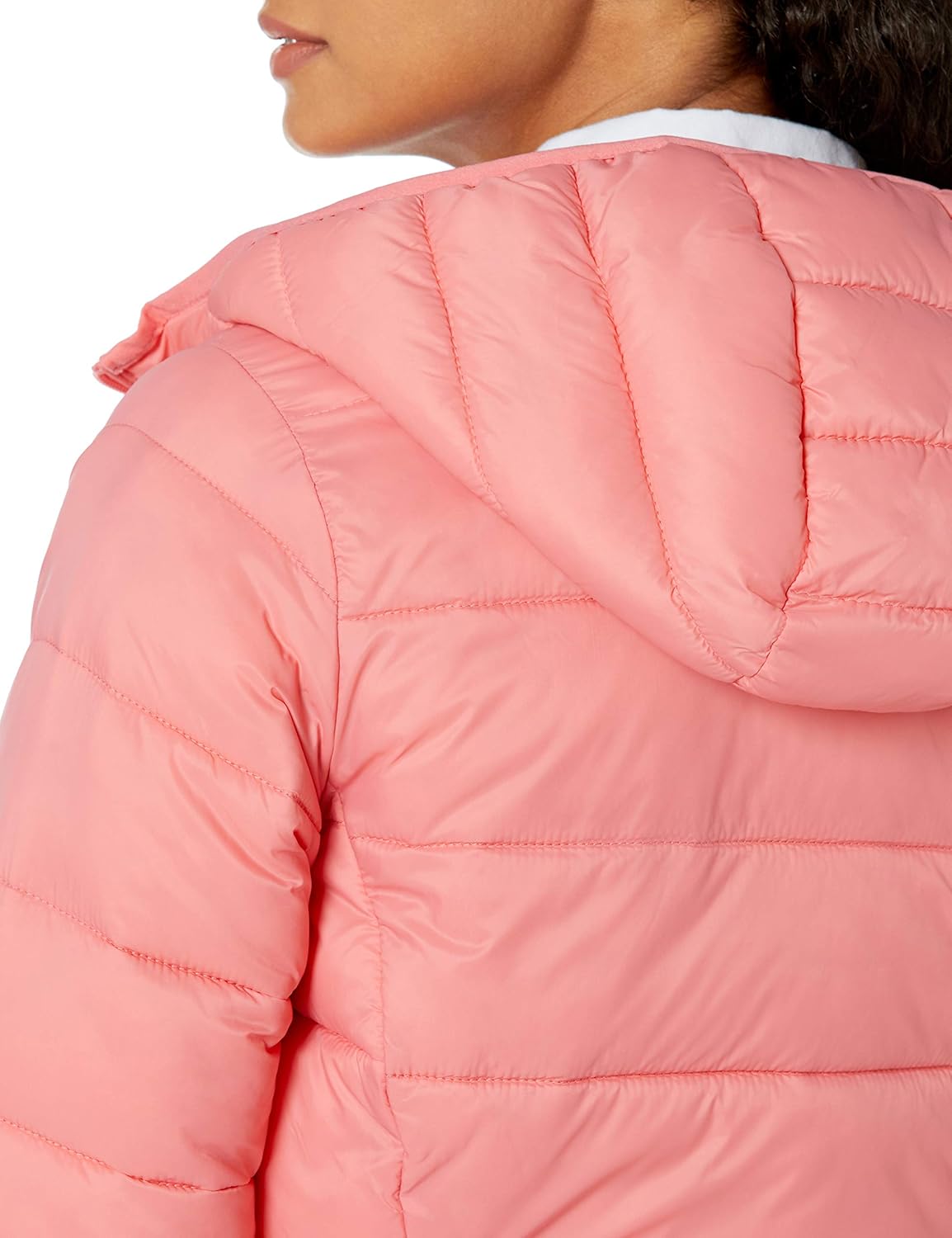 Essentials Women’s Lightweight Packable Hooded Puffer Coat – Water-Resistant, Plus Sizes Available