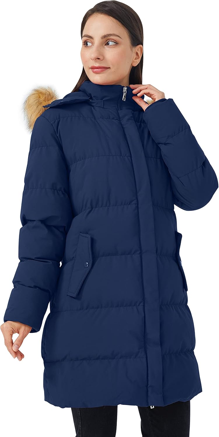 WenVen Women's Thicker Winter Puffer Coat Warm Jacket with Removable Faux Fur Hood