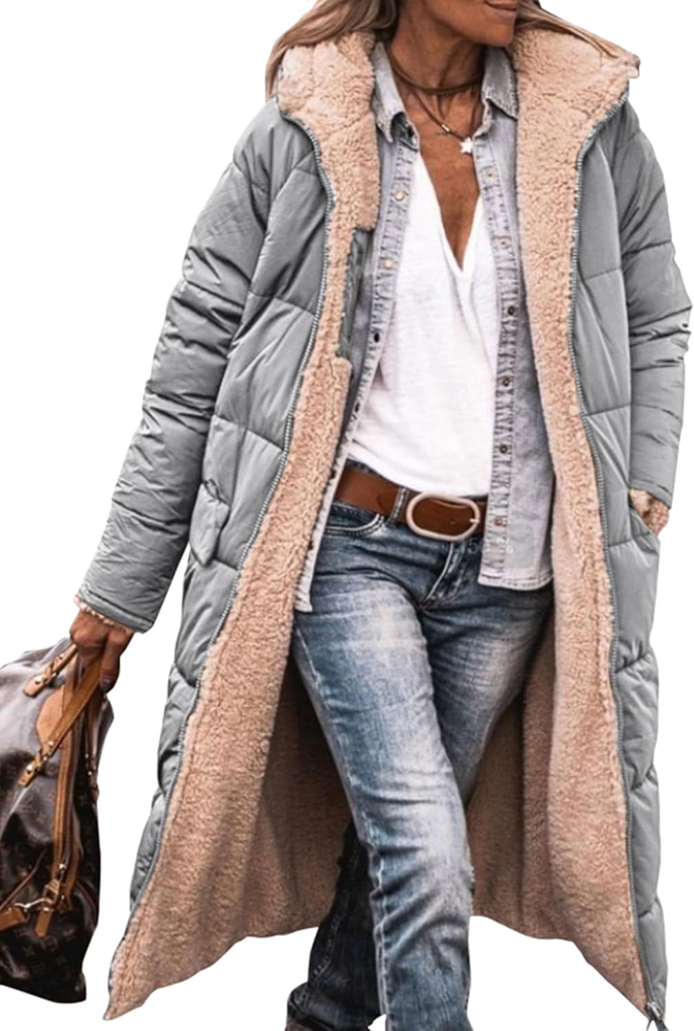 PRETTYGARDEN Women's 2025 Oversized Shearling Fleece Long Winter Coat Jacket