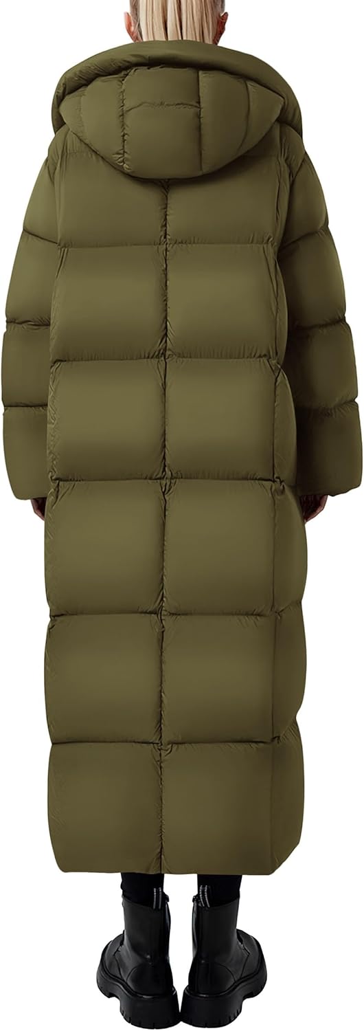 PRETTYGARDEN Women's Hooded Long Winter Puffer Coat Zip-Up Thickened Down Jacket Casual Warm Outerwear