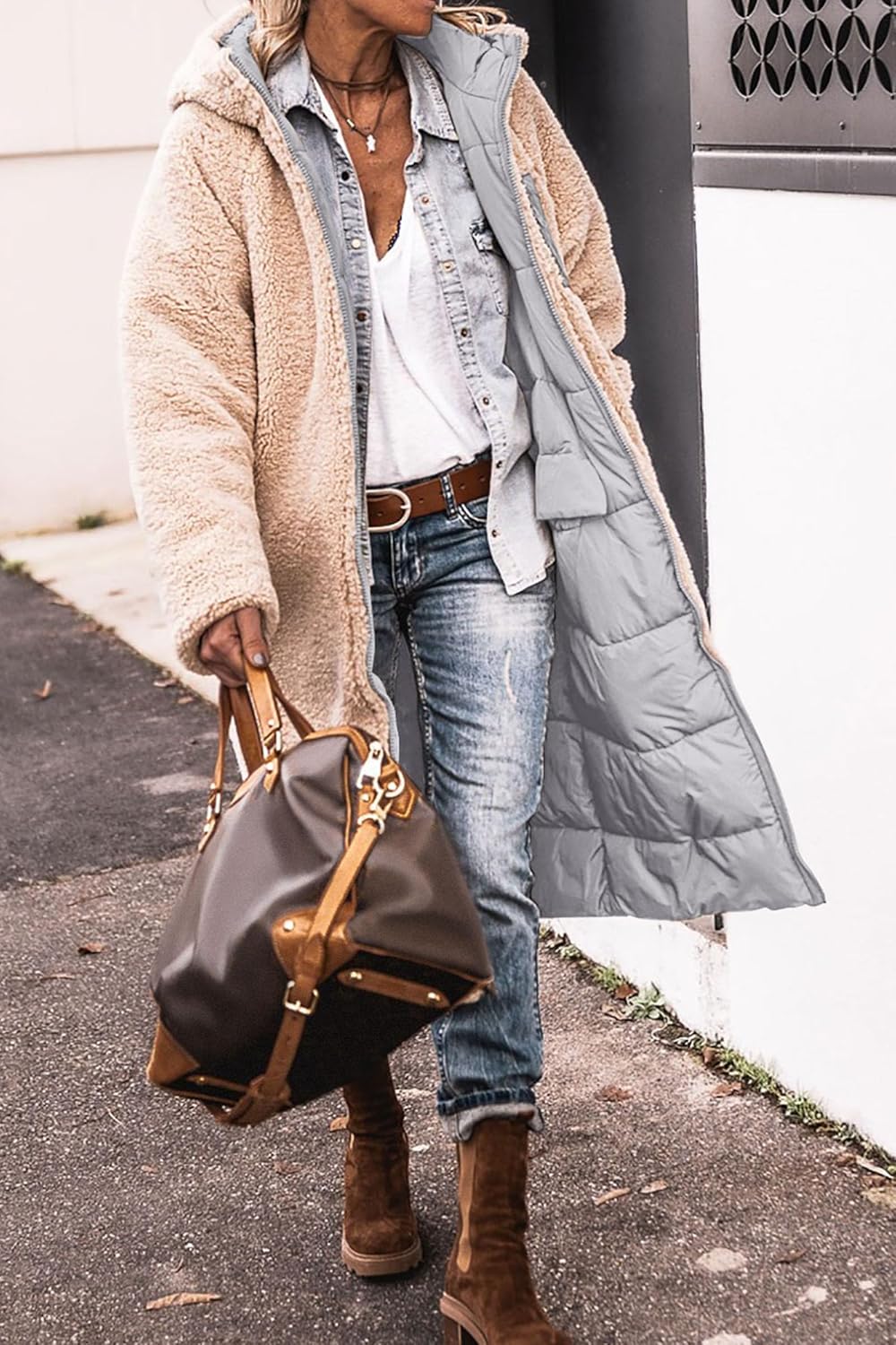 PRETTYGARDEN Women's 2025 Oversized Shearling Fleece Long Winter Coat Jacket