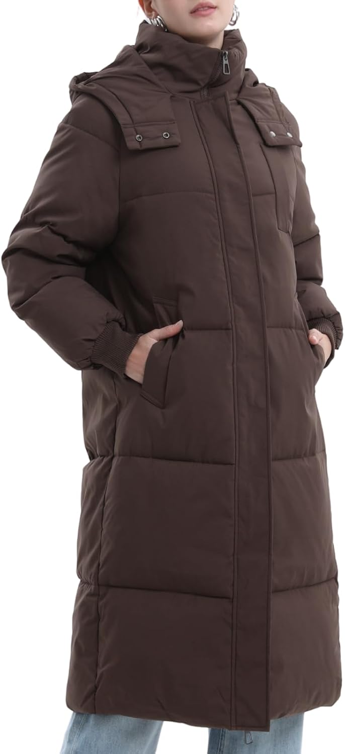 Long Women’s Puffer Jacket 2025 – Thickened Hooded Winter Coat with Deep Pockets, Warm Ladies’ Outerwear