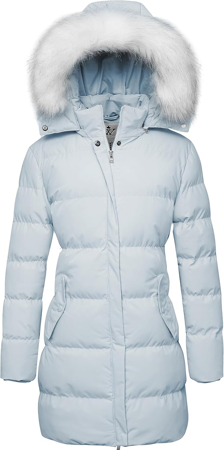 WenVen Women's Thicker Winter Puffer Coat Warm Jacket with Removable Faux Fur Hood