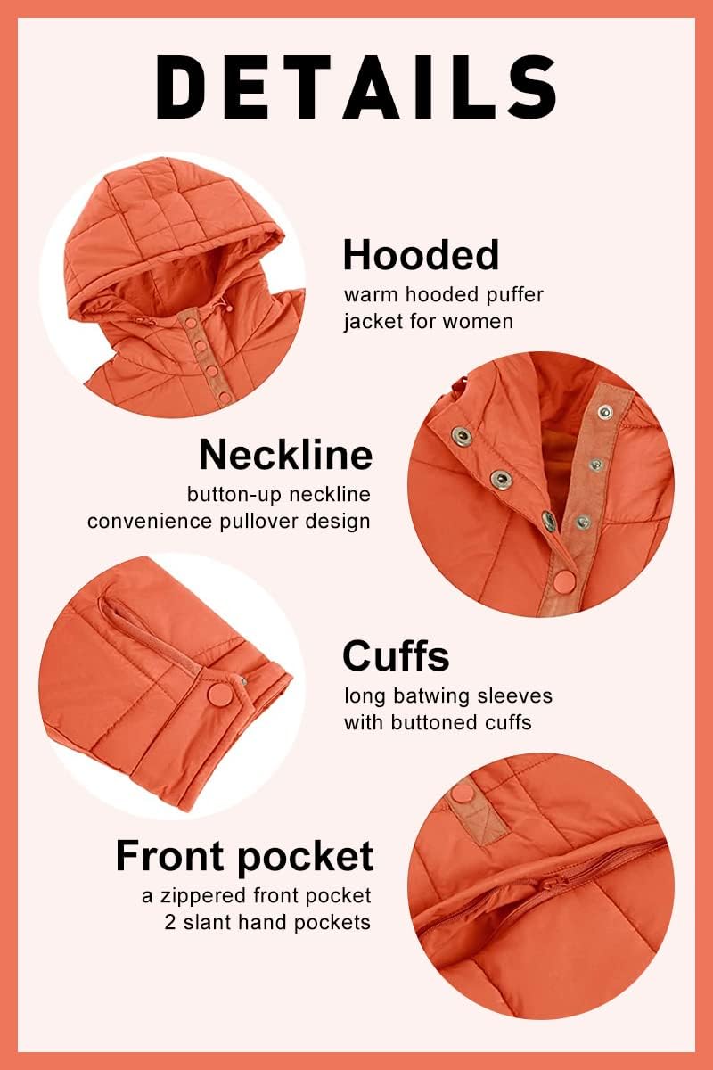 Chouyatou Women's Hooded Quilted Pullover Puffer Jacket Oversized Packable Winter Coat
