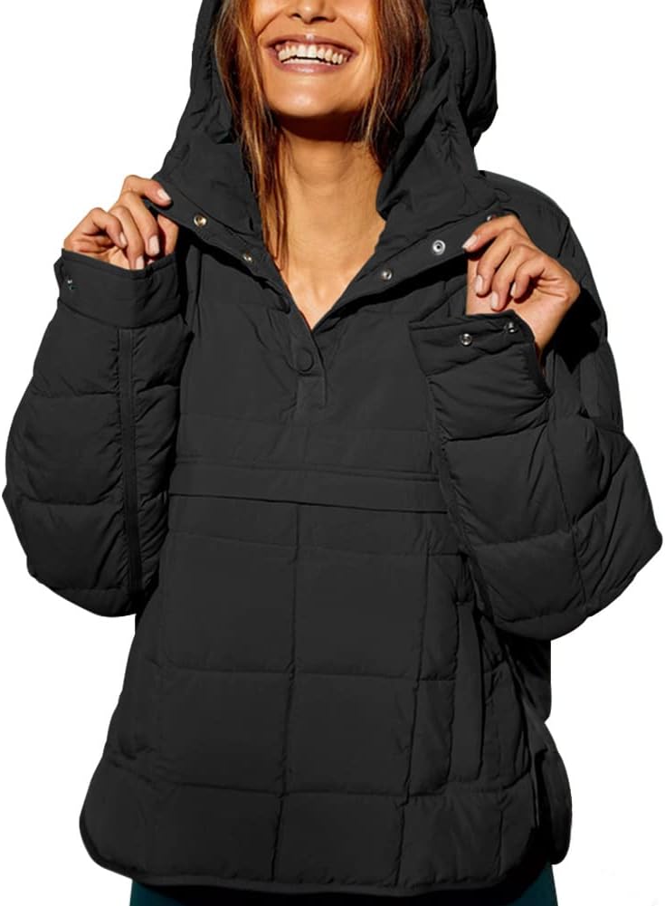 Chouyatou Women's Hooded Quilted Pullover Puffer Jacket Oversized Packable Winter Coat