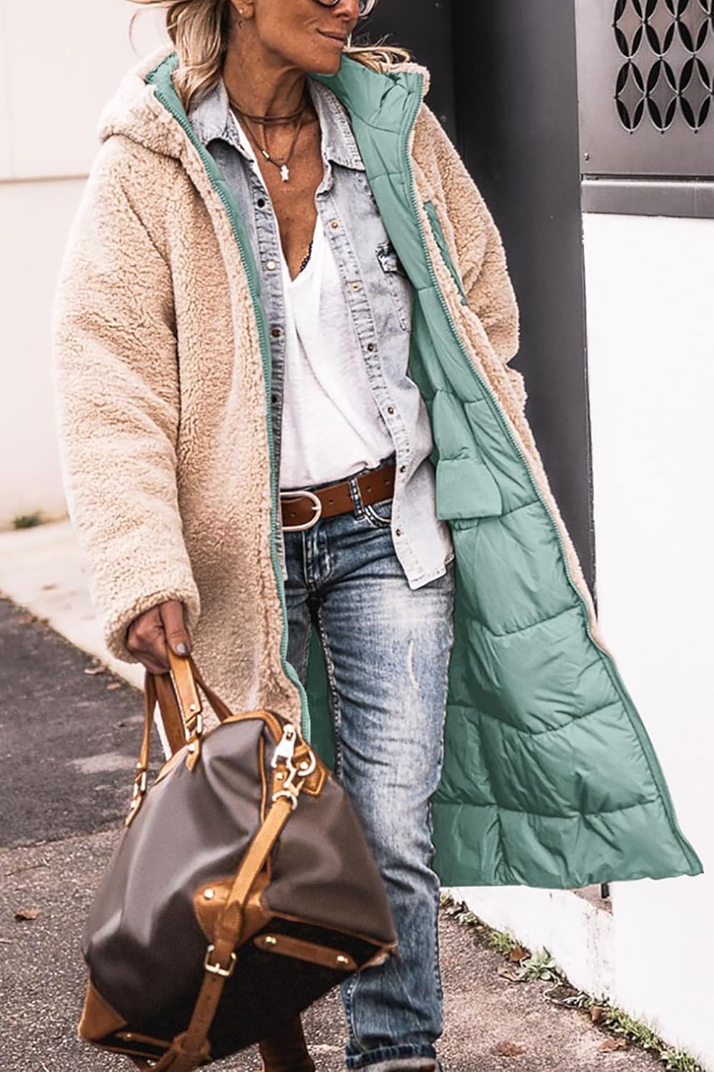 PRETTYGARDEN Women's 2025 Oversized Shearling Fleece Long Winter Coat Jacket