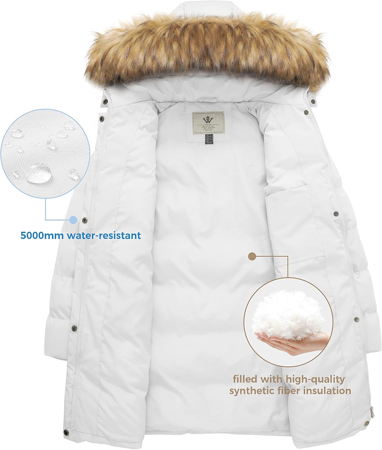 WenVen Women's Thicker Winter Puffer Coat Warm Jacket with Removable Faux Fur Hood