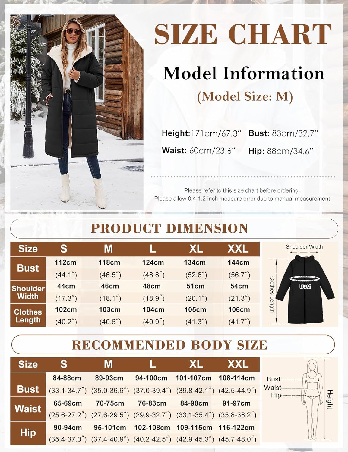 Yusongirl Women's Long Winter Puffer Coat Sherpa Fleece Lined Hooded Down Jacket Oversized Warm Parka