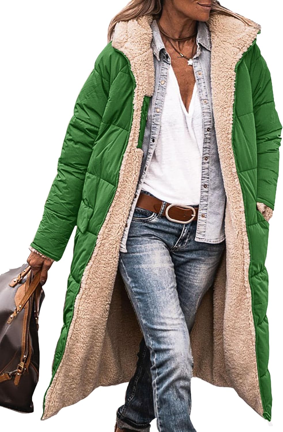 PRETTYGARDEN Women's 2025 Oversized Shearling Fleece Long Winter Coat Jacket