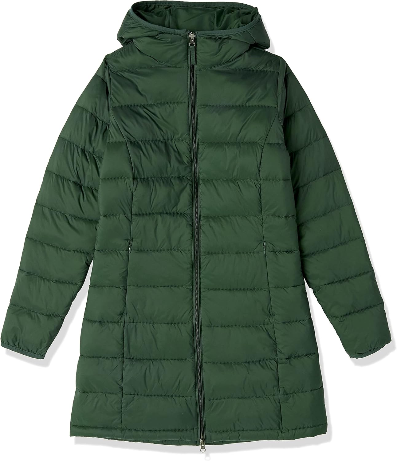 Essentials Women’s Lightweight Packable Hooded Puffer Coat – Water-Resistant, Plus Sizes Available