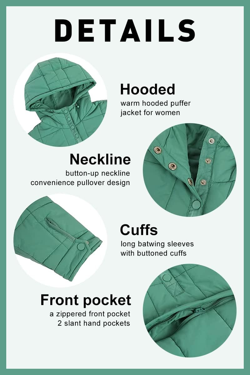 Chouyatou Women's Hooded Quilted Pullover Puffer Jacket Oversized Packable Winter Coat