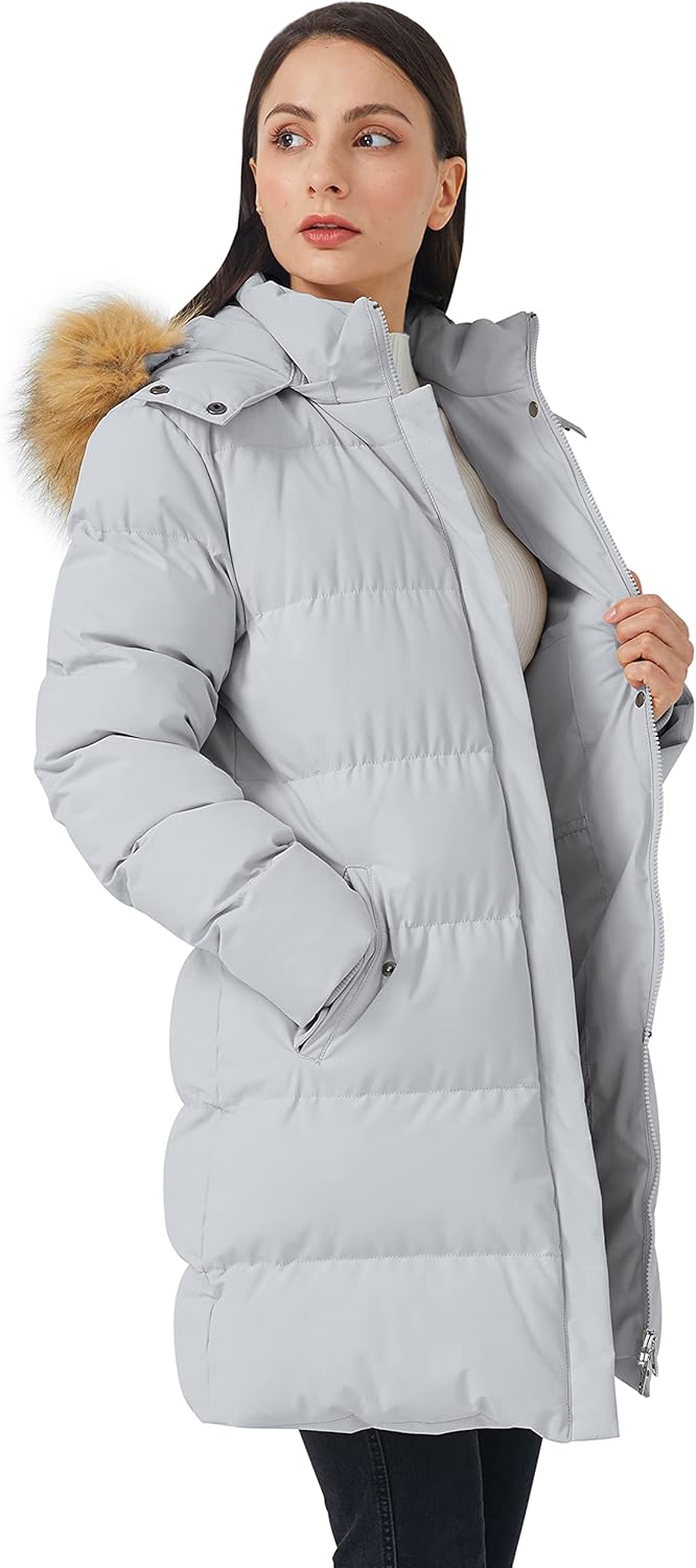 WenVen Women's Thicker Winter Puffer Coat Warm Jacket with Removable Faux Fur Hood