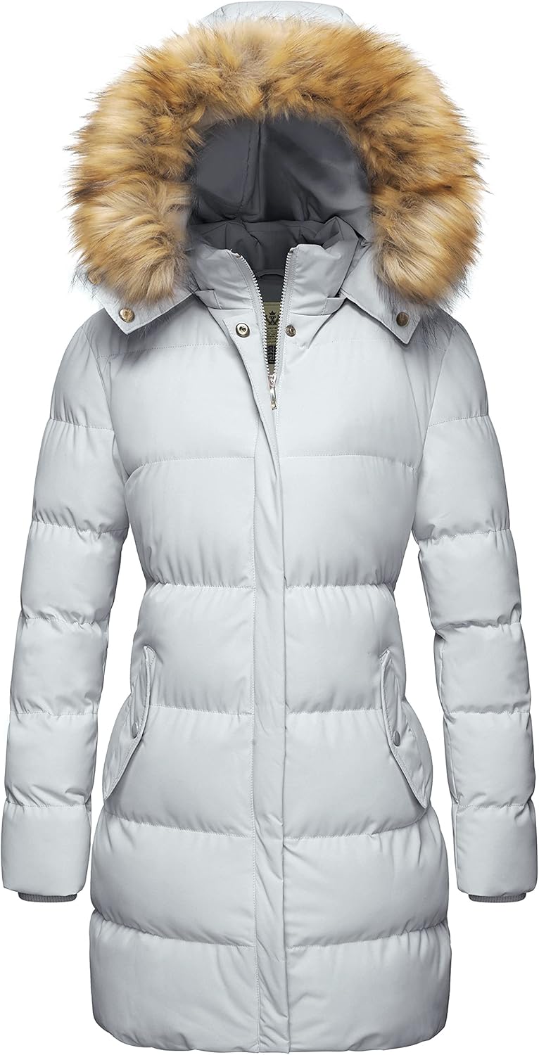 WenVen Women's Thicker Winter Puffer Coat Warm Jacket with Removable Faux Fur Hood
