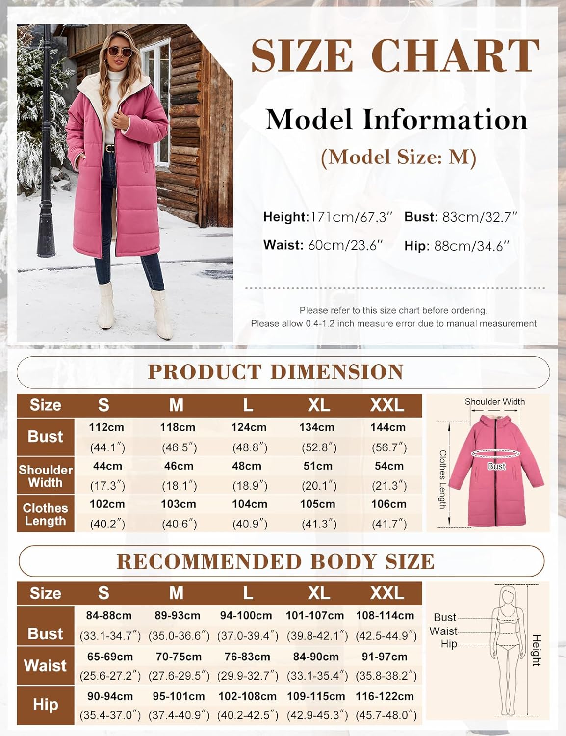 Yusongirl Women's Long Winter Puffer Coat Sherpa Fleece Lined Hooded Down Jacket Oversized Warm Parka