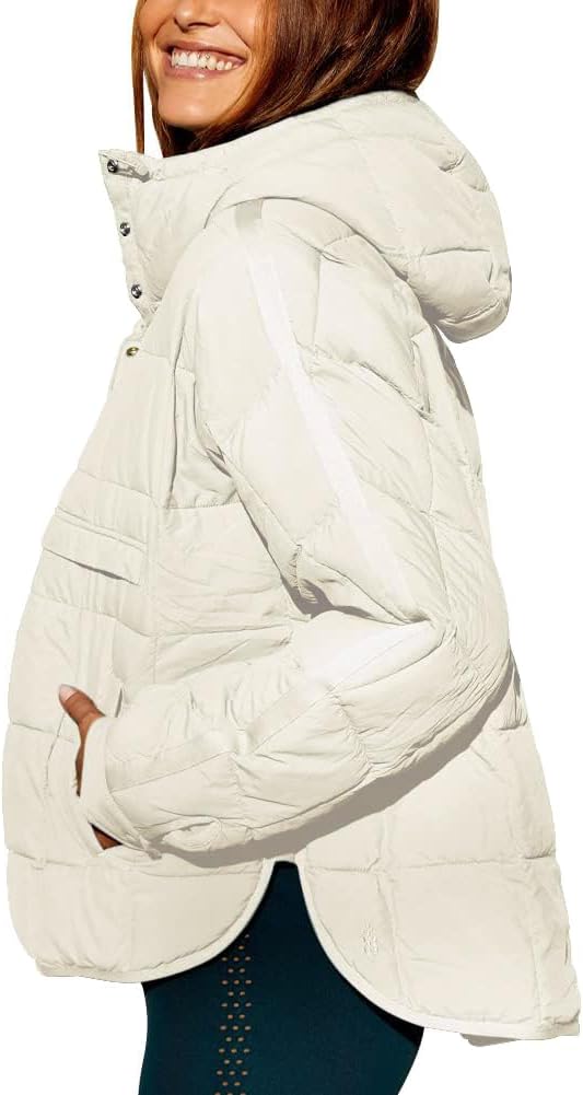 Chouyatou Women's Hooded Quilted Pullover Puffer Jacket Oversized Packable Winter Coat
