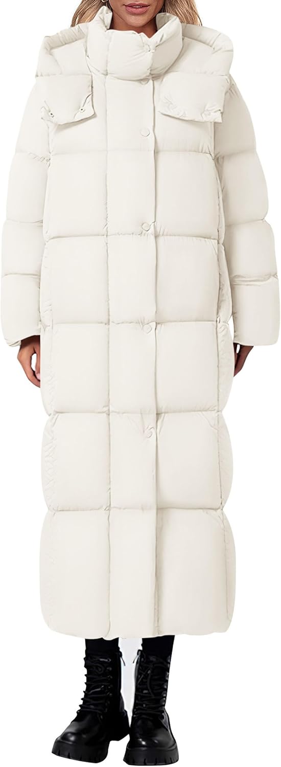 PRETTYGARDEN Women's Hooded Long Winter Puffer Coat Zip-Up Thickened Down Jacket Casual Warm Outerwear