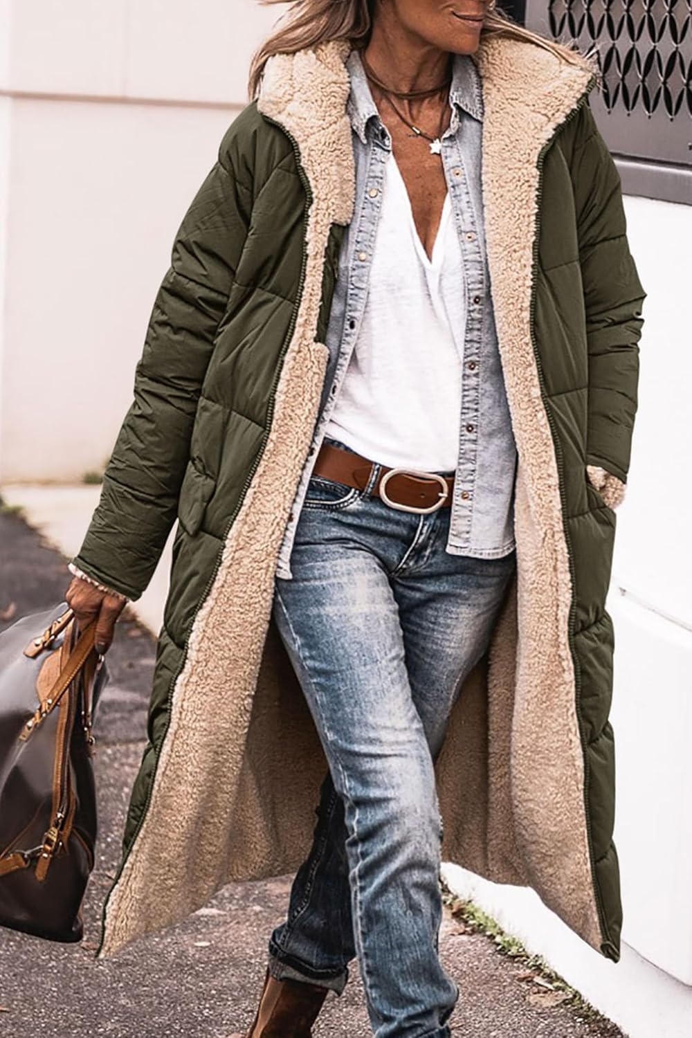 PRETTYGARDEN Women's 2025 Oversized Shearling Fleece Long Winter Coat Jacket