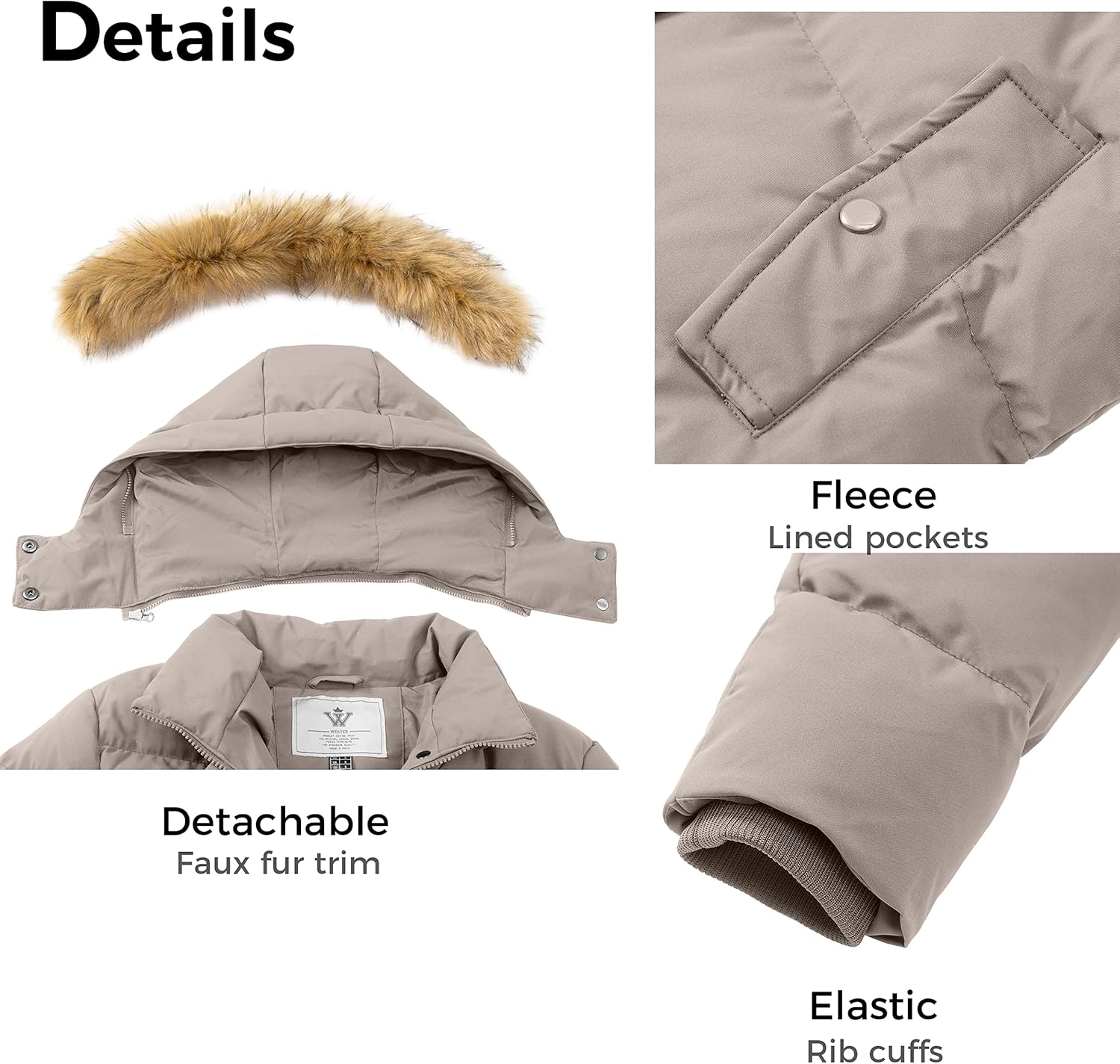 WenVen Women's Thicker Winter Puffer Coat Warm Jacket with Removable Faux Fur Hood