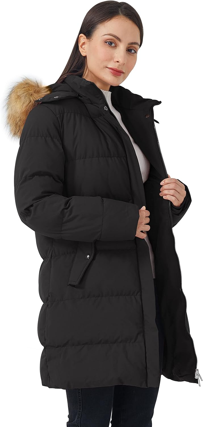 WenVen Women's Thicker Winter Puffer Coat Warm Jacket with Removable Faux Fur Hood