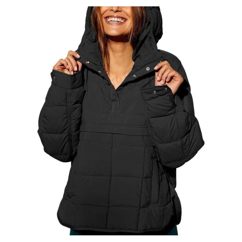 Chouyatou Women's Hooded Quilted Pullover Puffer Jacket Oversized Packable Winter Coat