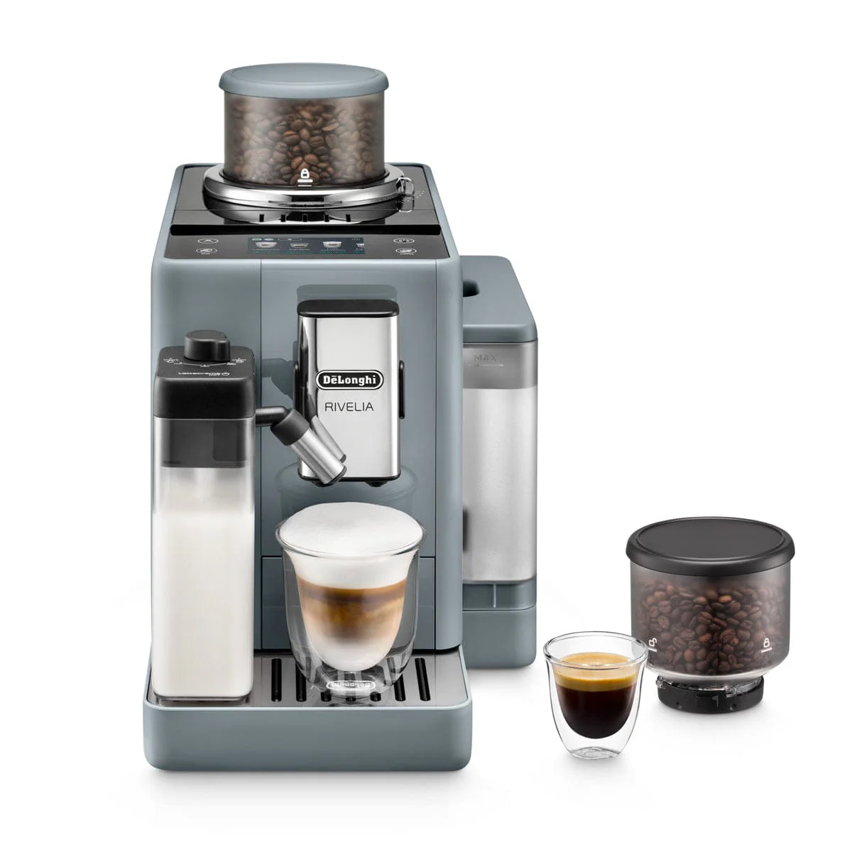 DeLonghi Rivelia Super Automatic Espresso Machine EXAM44055G (Pebble Grey)