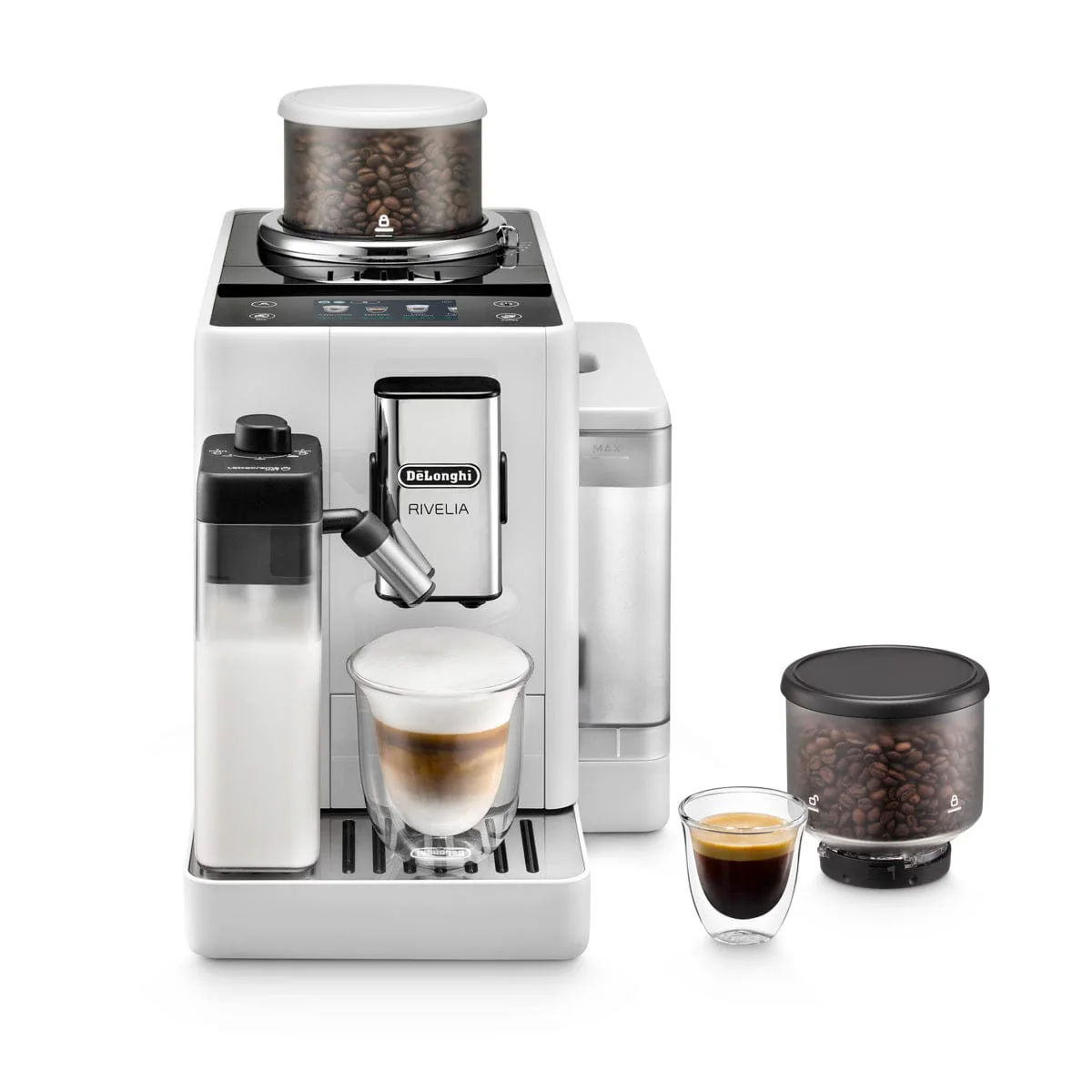 DeLonghi Rivelia Super Automatic Espresso Machine EXAM44055W (Arctic White)