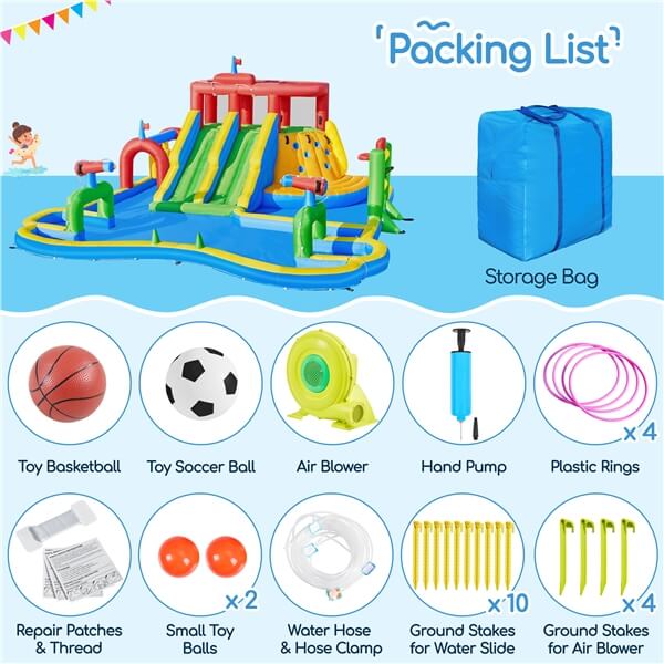 Yaheetech Large Inflatable Water Slide with Soccer Field